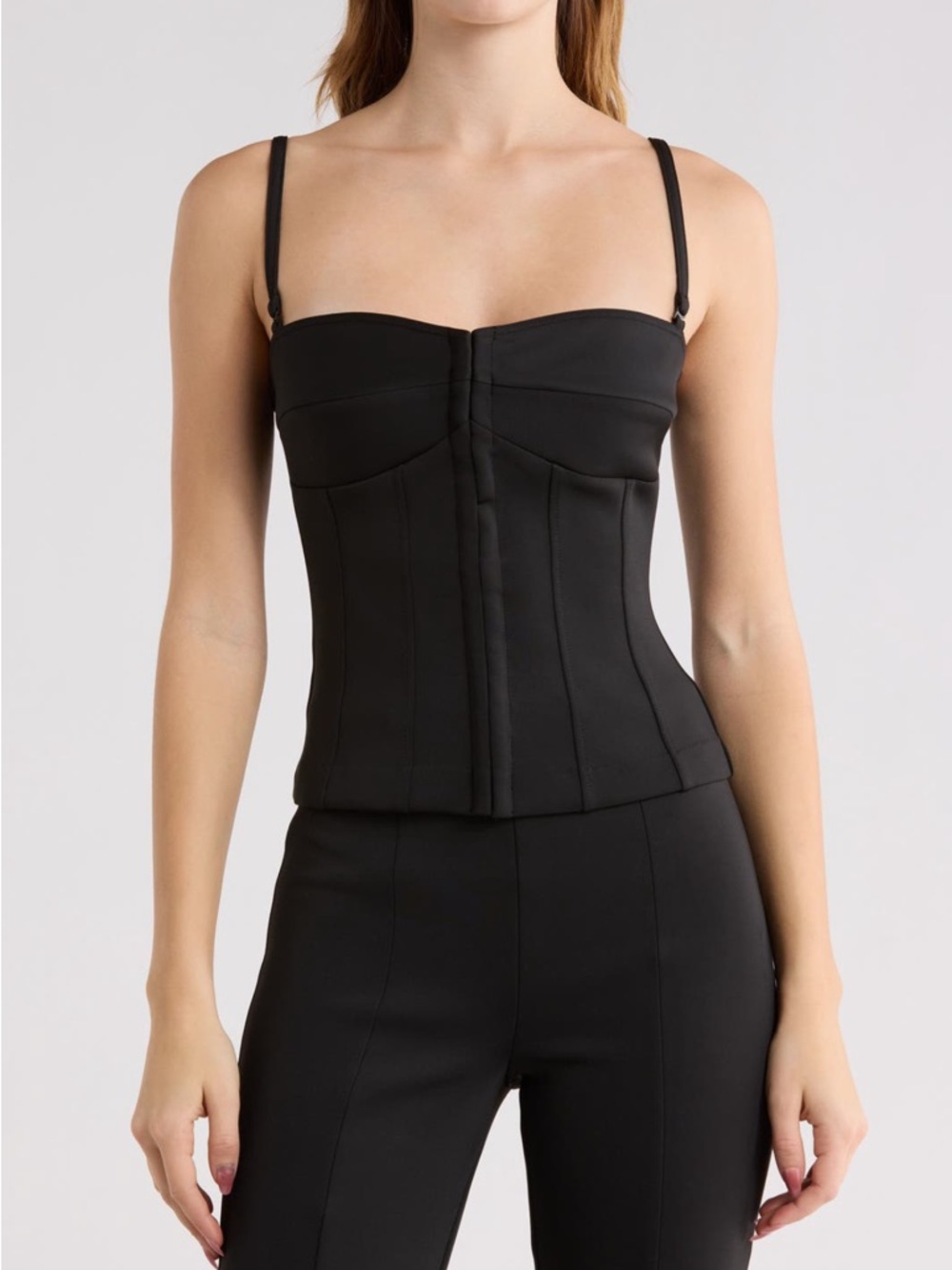 Good American Black Bustier-Style Top
